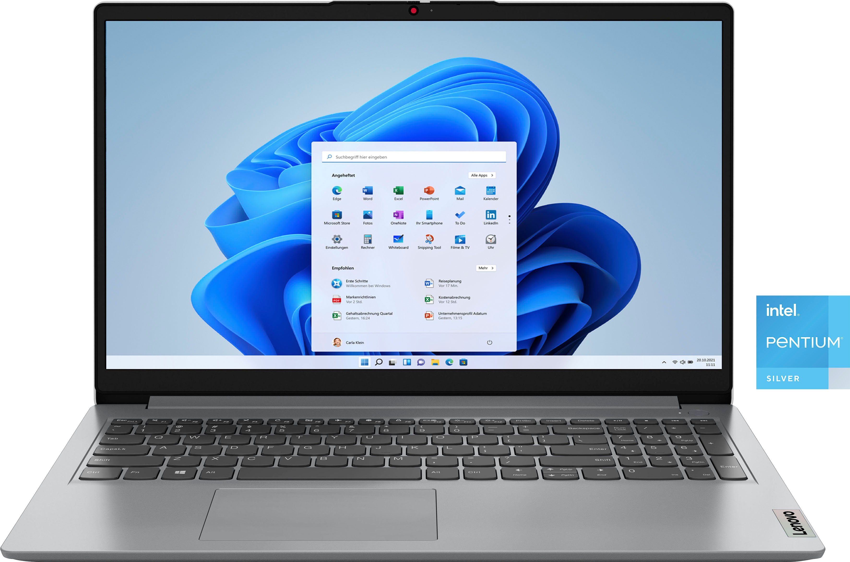 Lenovo IdeaPad 1 15IJL7 Notebook (39,62 cm/15,6 Zoll, Intel Pentium Silber N6000, UHD Graphics, 256 GB SSD)