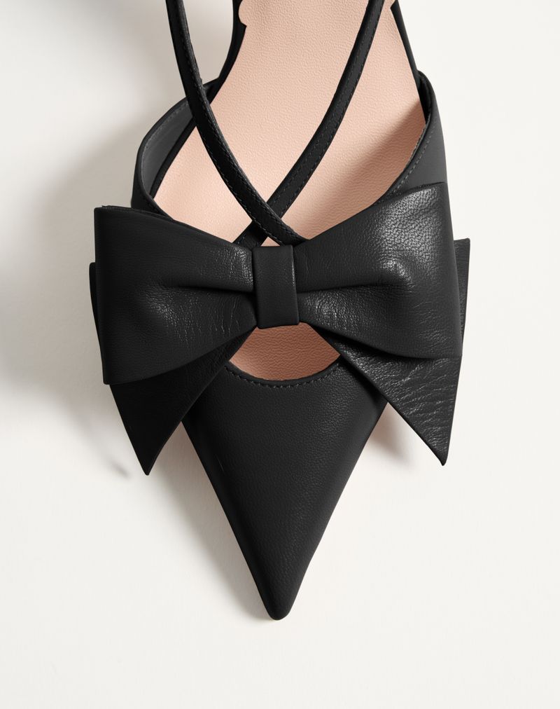 Sapatos de salto Bowow Slingback em couro de cabra de 85 mm