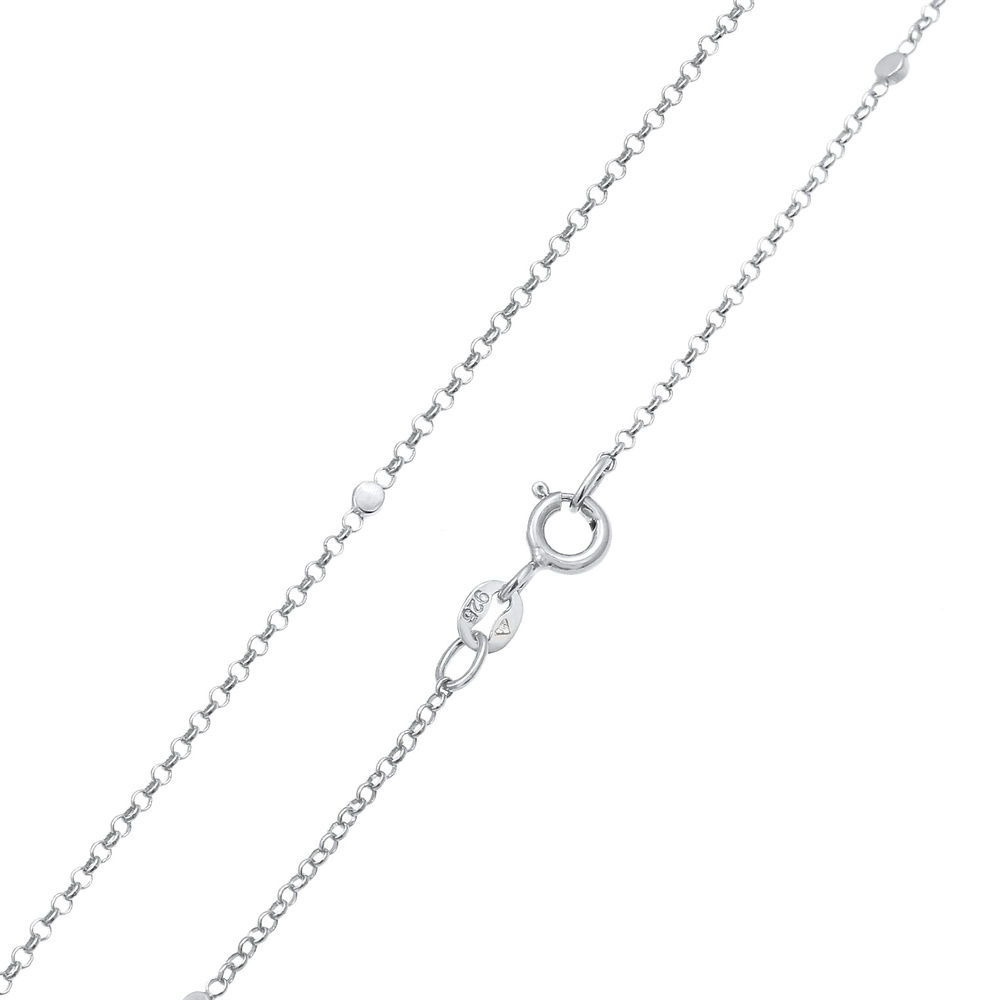 Elli Elli Collier Basic Erbskette Coin Plättchen 925 Silber Bijoux