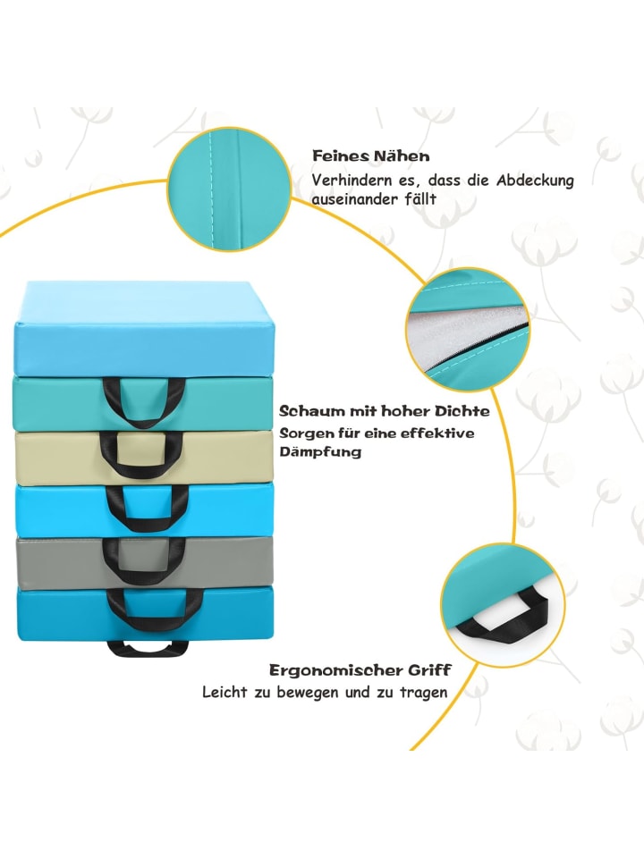 COSTWAY 6er Set Stuhlkissen in Blau günstig kaufen 38 cm