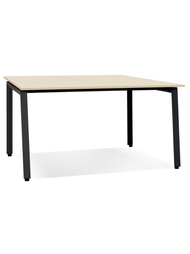 KADIMA DESIGN Schreibtisch MDF & Metall, Konferenztisch kompakt, 140x140 cm in Beige-Schwarz günstig kaufen