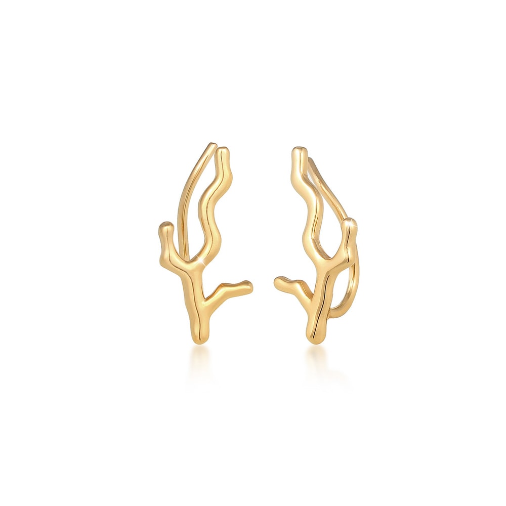 Elli Elli Boucles d'Oreilles Corail Symbole Maritime Clous d'Oreilles Femme - (925/100 Boucles d'oreilles