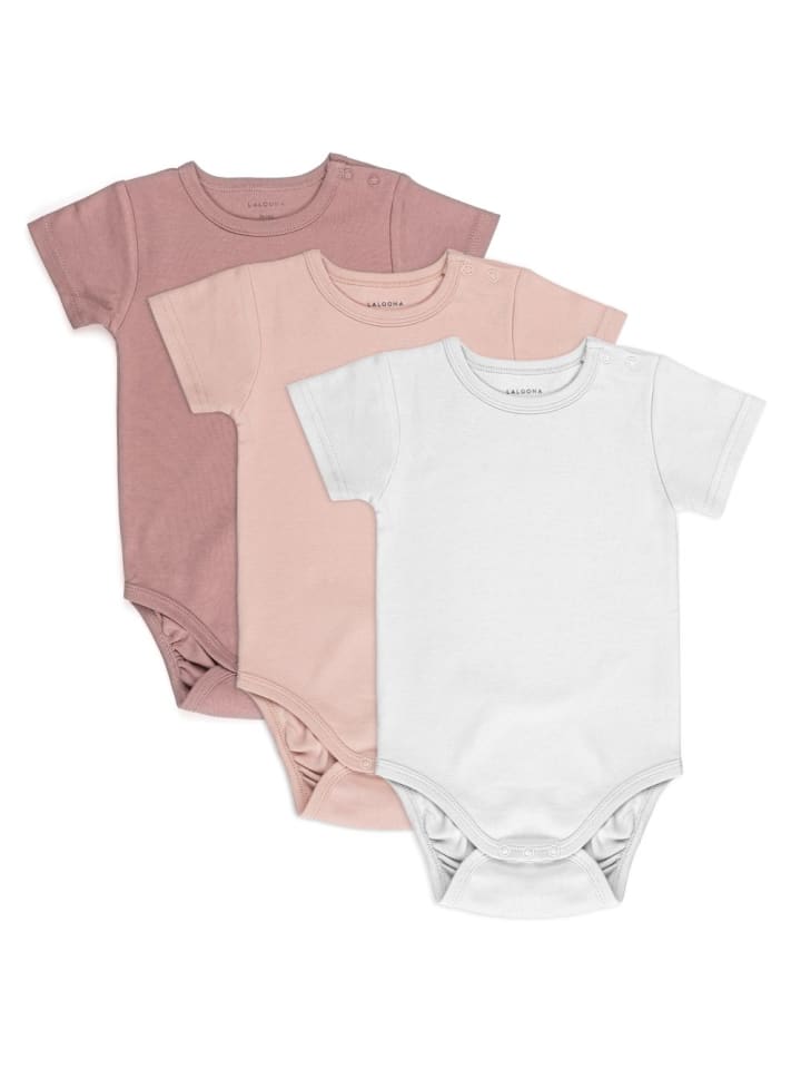 LaLoona Baby Body Kurzarm OEKO-TEX® 3er Pack - Rose - in rosa günstig kaufen