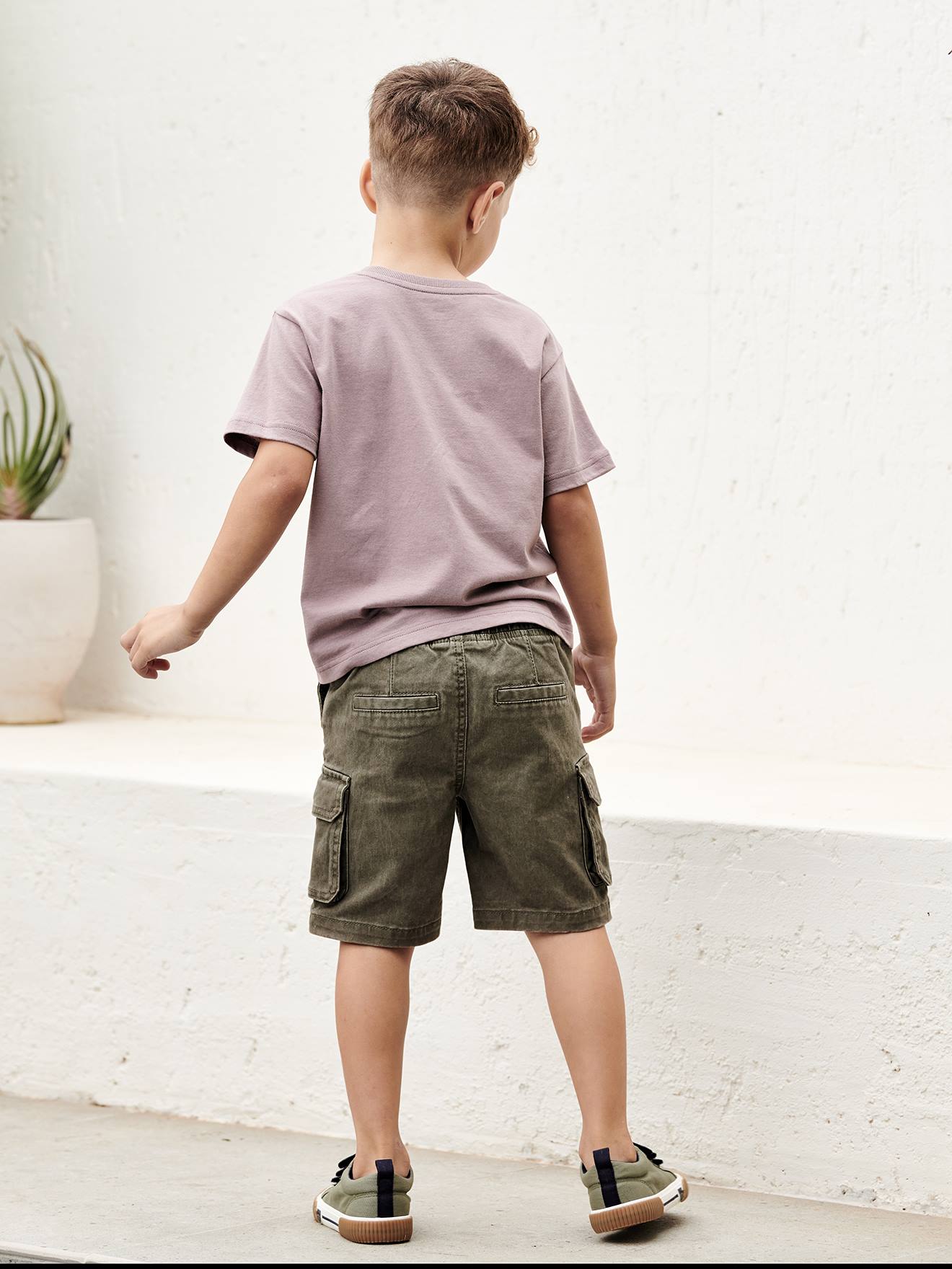Vertbaudet Jungen Cargoshorts mit Dehnbund - beige
