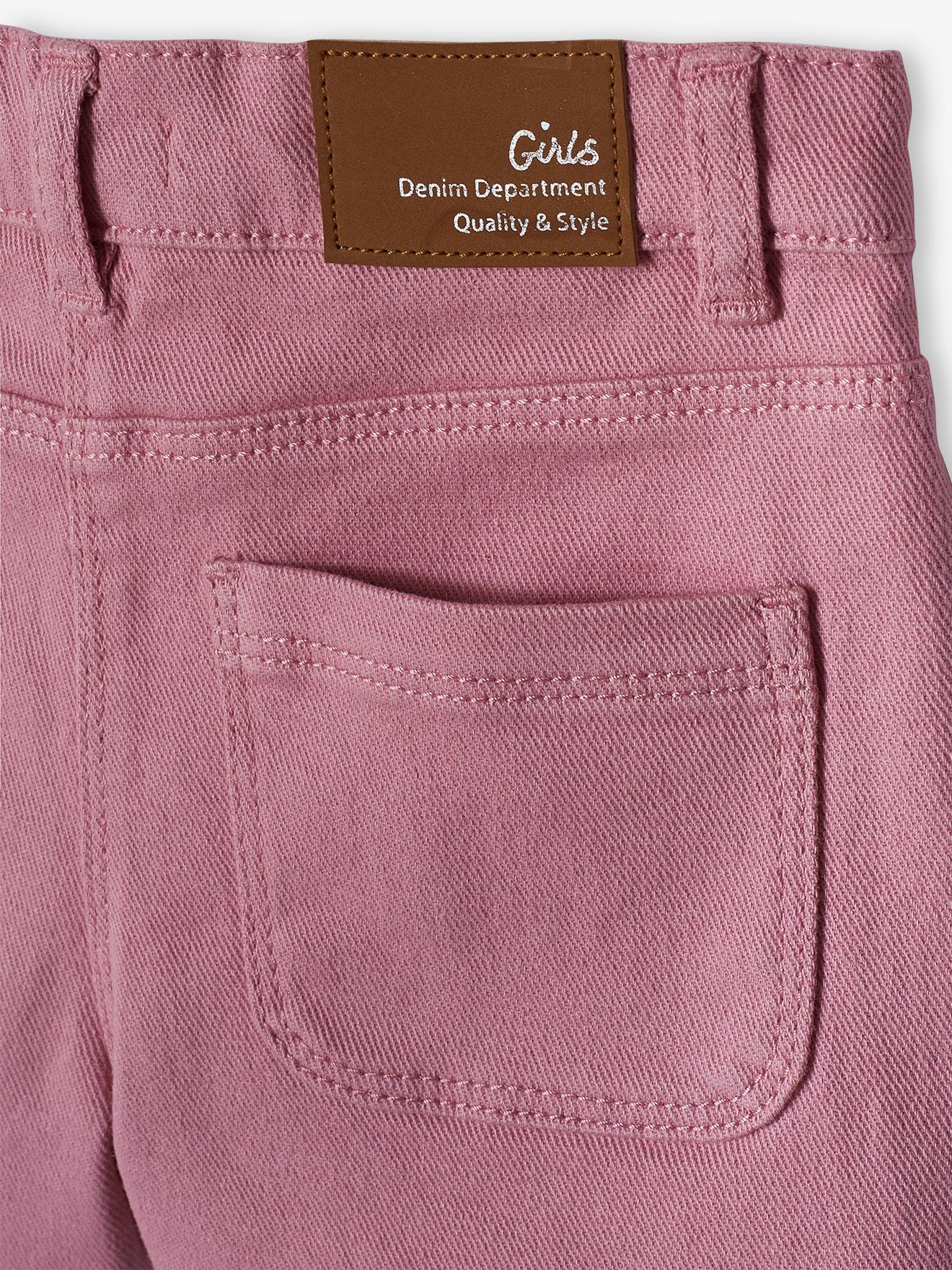 Vertbaudet Mädchen Shorts mit Glanzstickerei - moosgrün