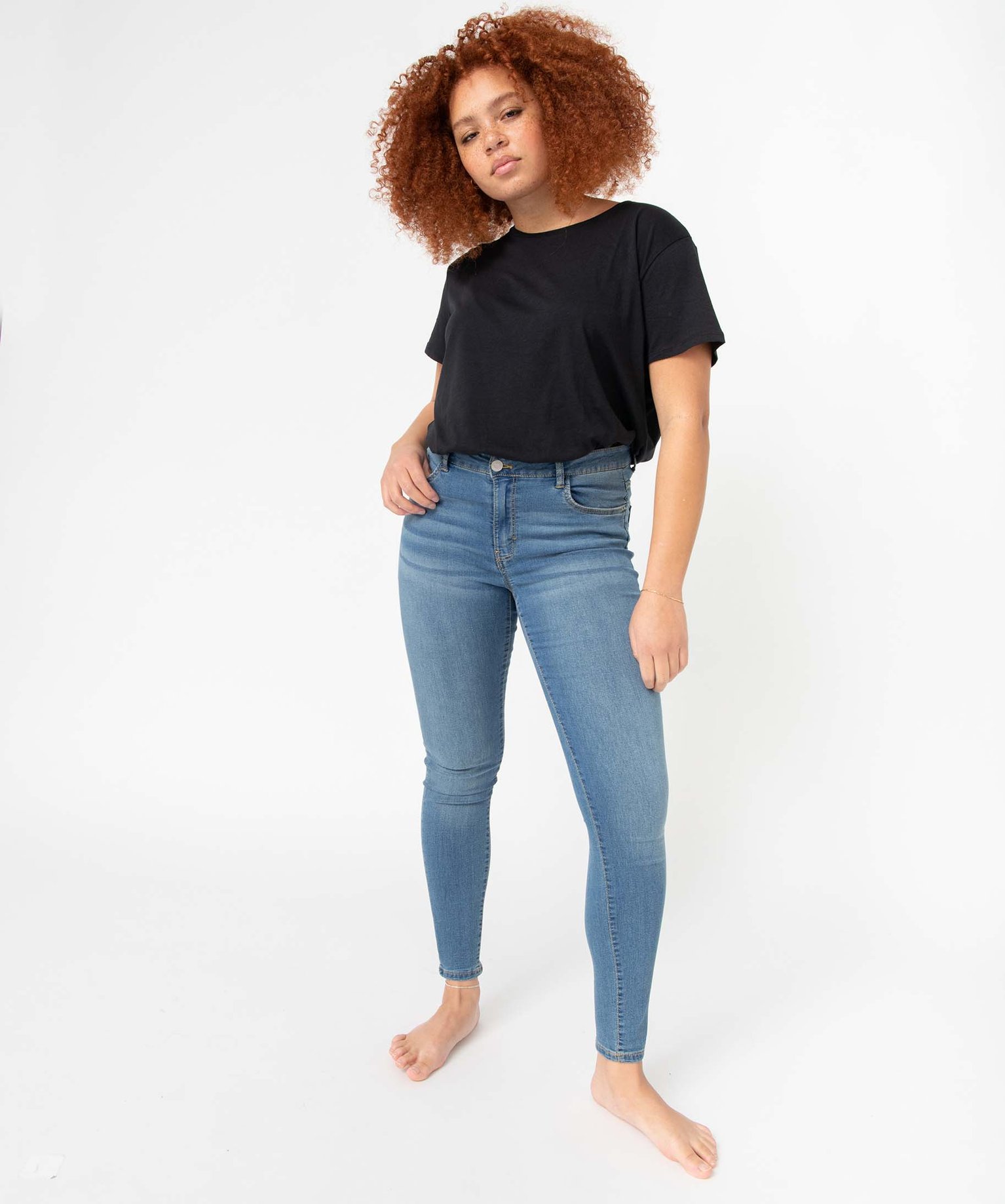 Jean femme coupe slim très extensible stone | GEMO