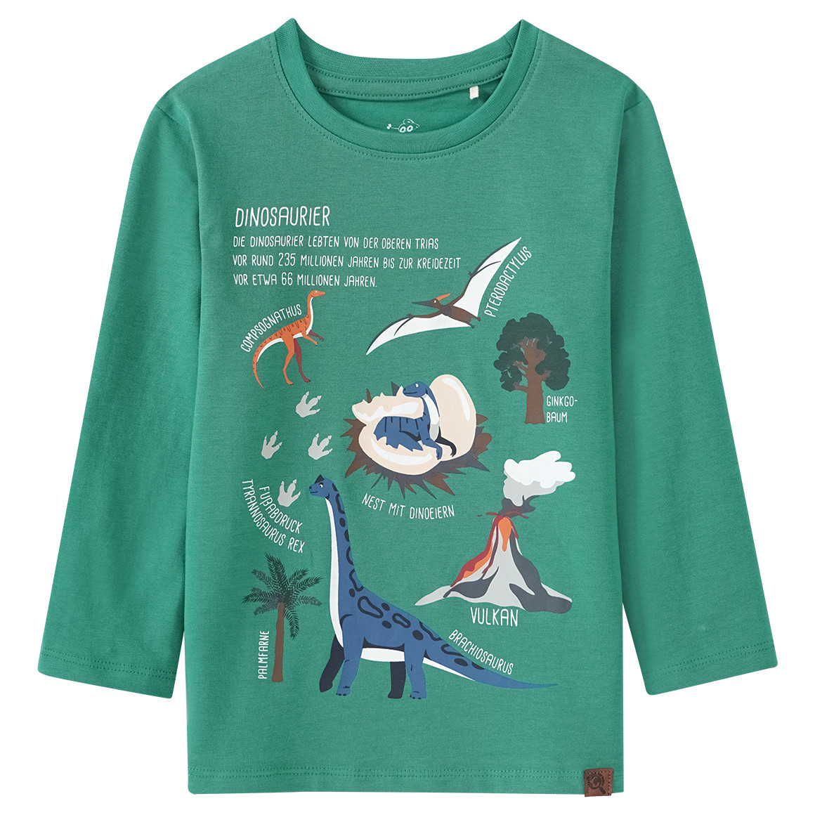 Kinder Langarmshirt mit Dinosaurier-Motiv