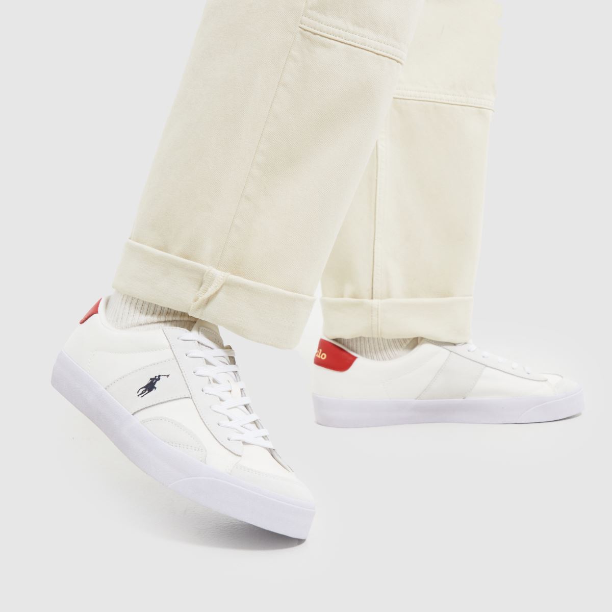 Polo Ralph Lauren – Polo RL Sayer Sport – Vita och röda sneakers