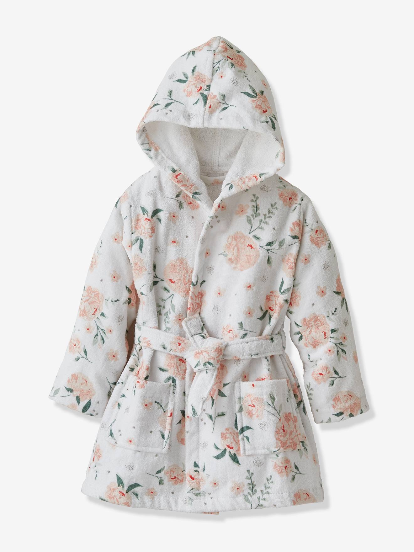 Vertbaudet Kinder Bademantel ROSENTRAUM Oeko-Tex, personalisierbar - rosa