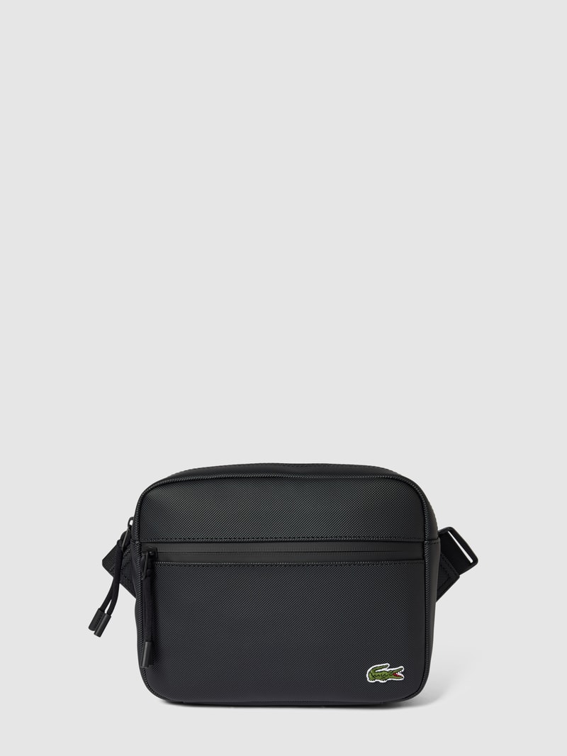 Bauchtasche mit Logo-Patch in schwarz