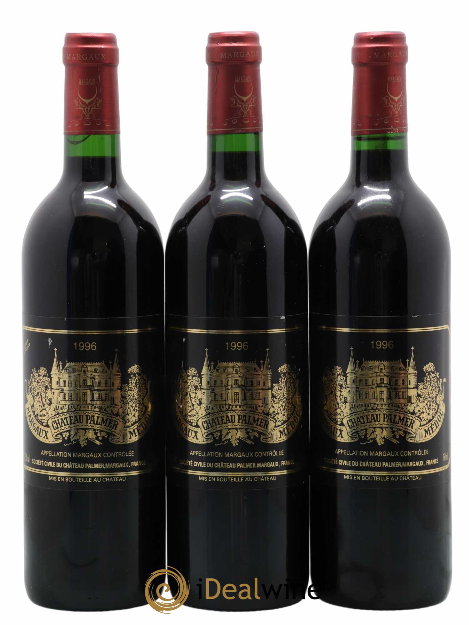 Château Palmer 3ème Grand Cru Classé  1996 - Lot de 3 Bouteilles