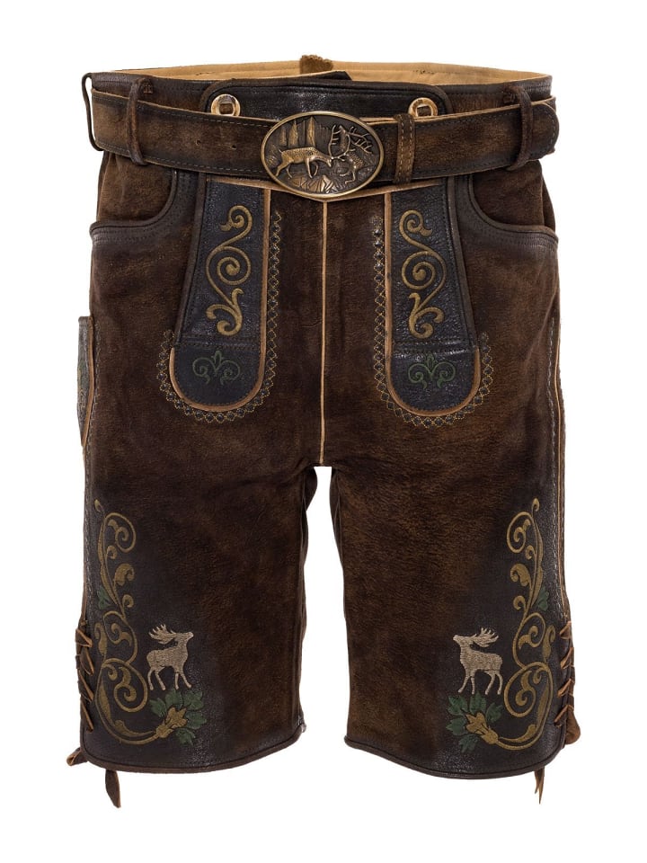 Gwandler Lederhose XAVER-gespeckt in hellbraun günstig kaufen
