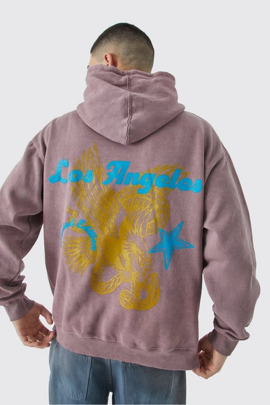 Oversize Hoodie mit Los Angeles Print