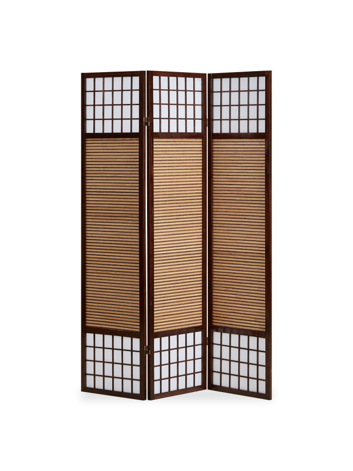 Homestyle4u 3-tlg. Paravent in Braun 132x175 günstig kaufen onesize
