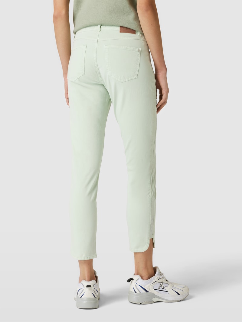 Jeans mit Label-Patch Modell 'ORNELLA' in hellgrün