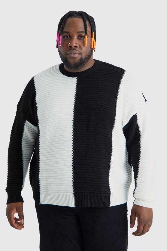 Plus Oversize Colorblock Pullover