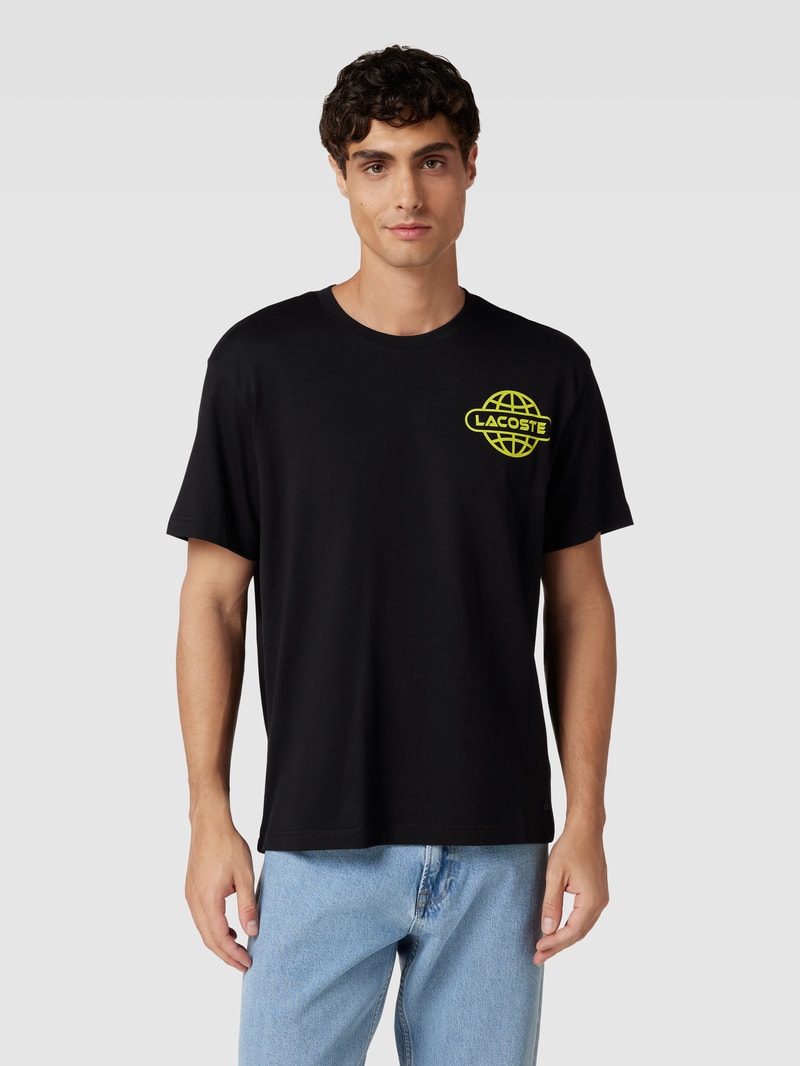 T-Shirt mit Label-Print in schwarz