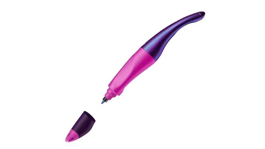 STABILO® EASYoriginal Tintenroller für Rechtshänder - Holograph Edition in magenta inklusive Patrone-Schreibfarbe blau-löschbar magenta