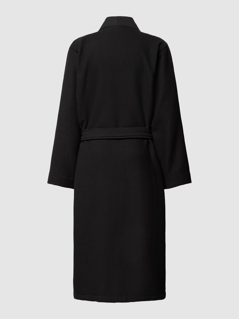 Bademantel mit Strukturmuster Modell 'WAFFLE' in schwarz