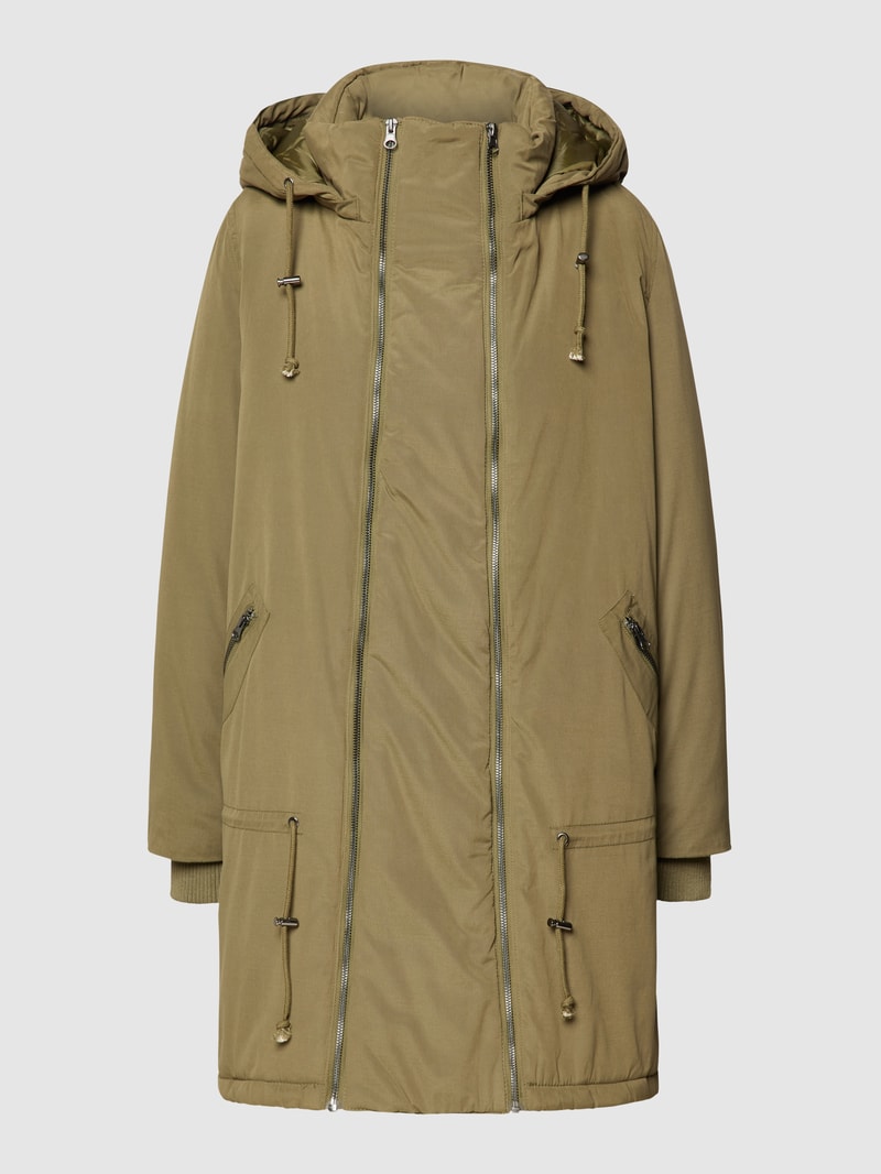 Umstands-Mantel mit abnehmbarer Kapuze in khaki