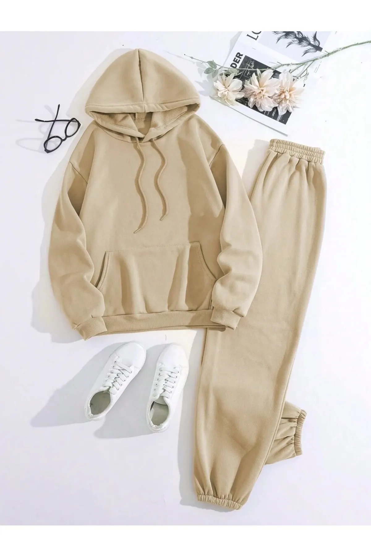 MOONBULL  Sport-Sweatsuit Set - Beige - Regular Fit