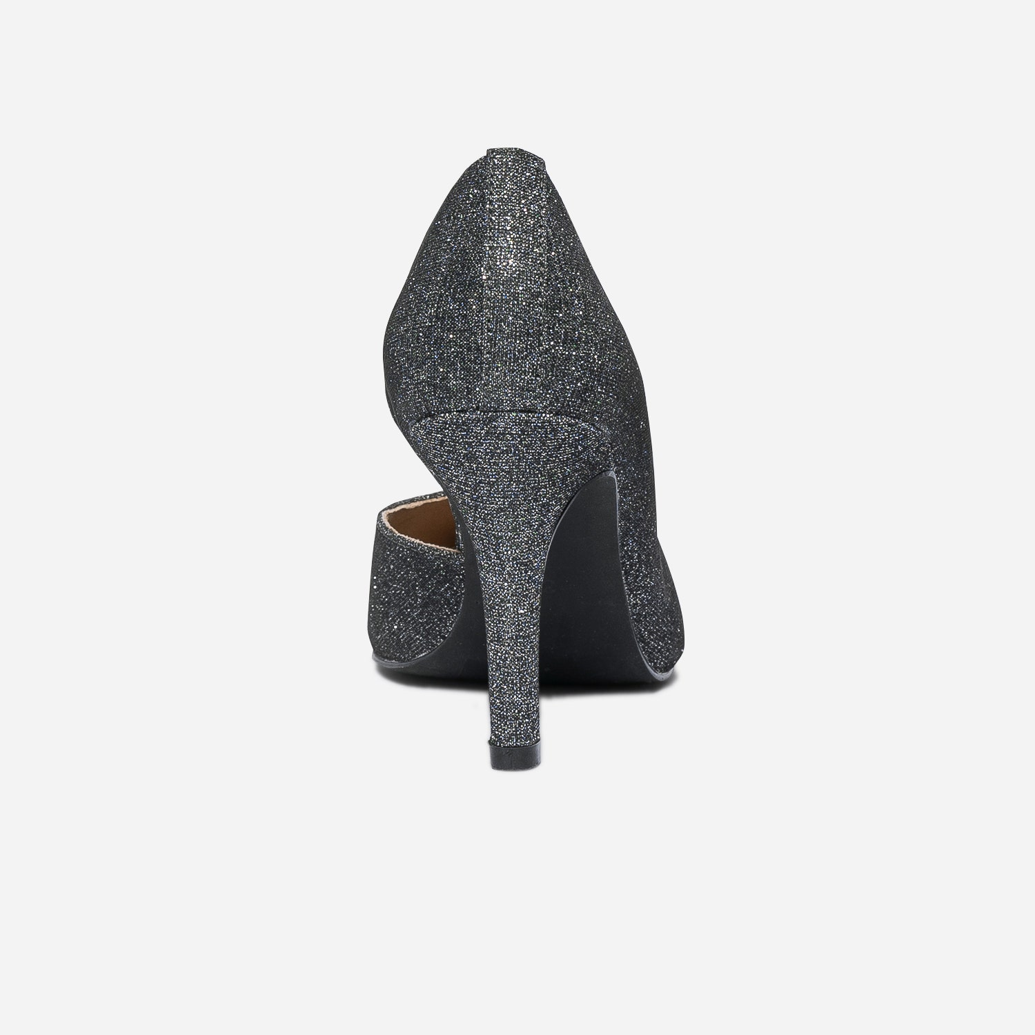 Stiletto TEXTO gris pailleté