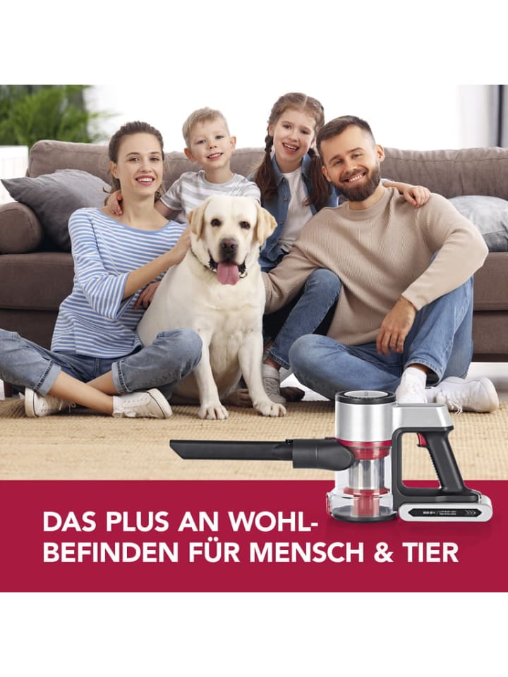 CLEANmaxx CLEANmaxx Akku-Zyklon-Staubsauger Digital-Display - anthrazit/silber/rot günstig kaufen onesize