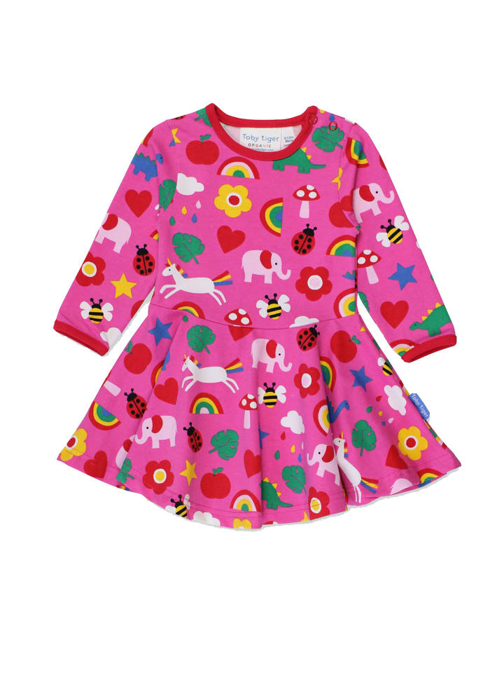 Toby Tiger Skater Kleid mit Spielzeug Print in rosa günstig kaufen