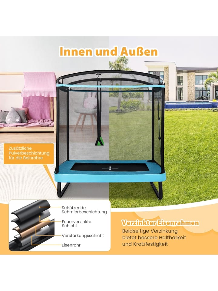COSTWAY 2 in 1 Trampolin in Blau günstig kaufen 210 cm