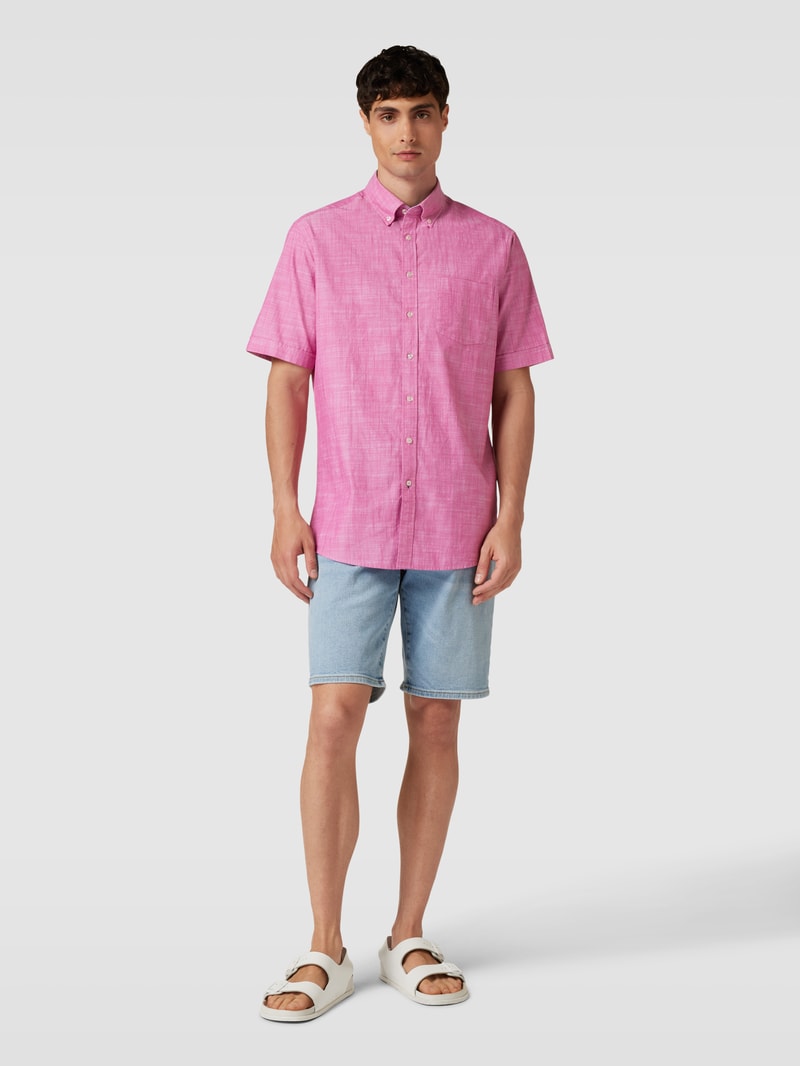 Freizeithemd mit Strukturmuster in pink