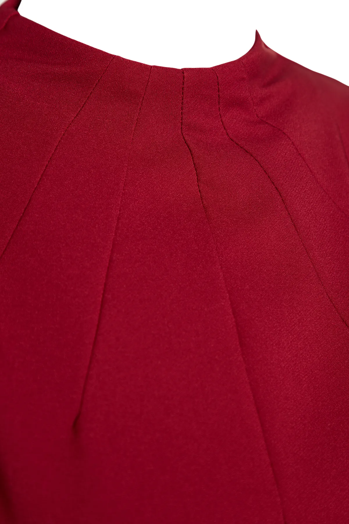 Trendyol Collection  Burgunderfarbenes, figurbetontes Midi-Webkleid TWOAW24EL00299