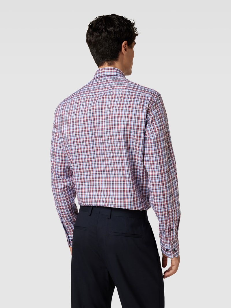 Regular Fit Business-Hemd mit Button-Down-Kragen in bordeaux rot