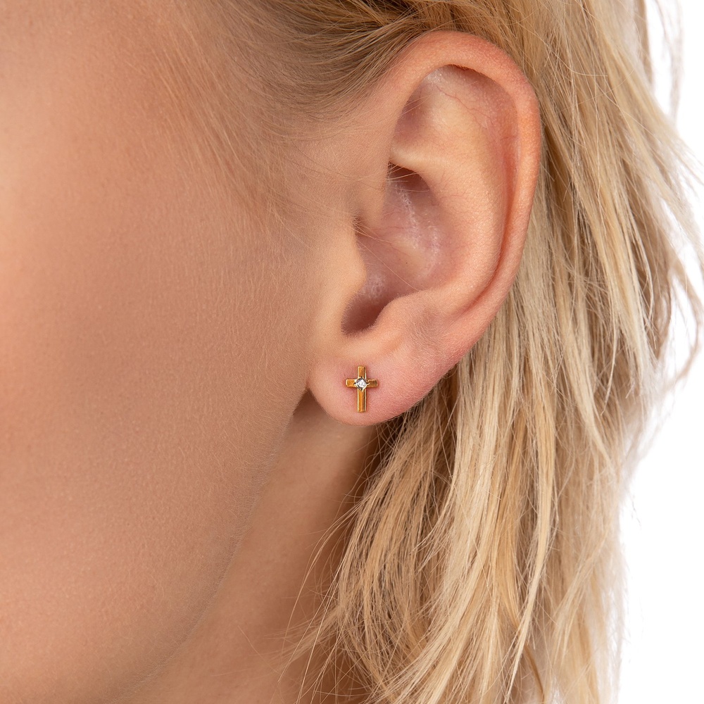 FAVS Boucles d'oreilles à fermoir à poussette Acier inoxydable Boucles d'oreilles