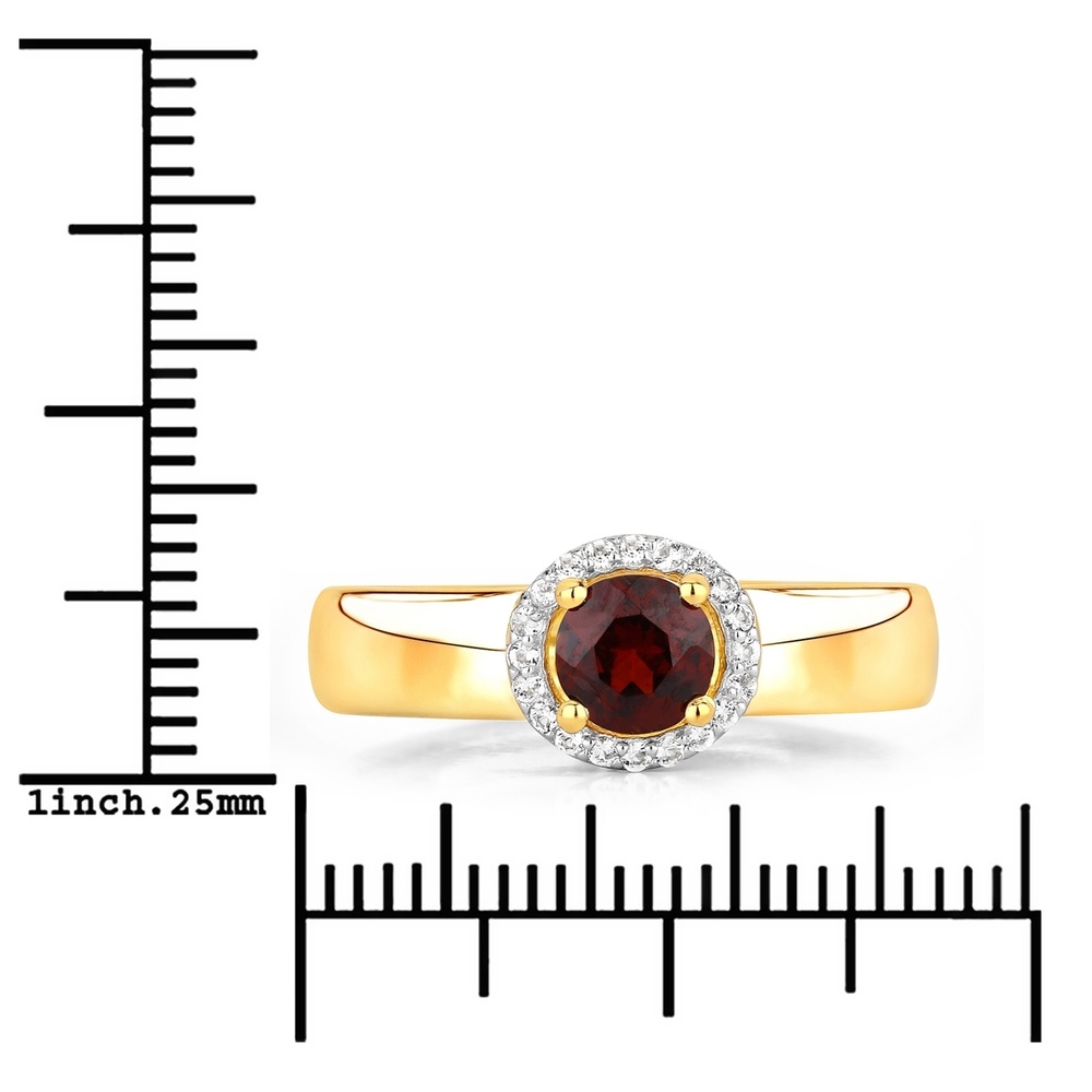 Rafaela Donata Bague Argent sterling Grenat en Or jaune Bague