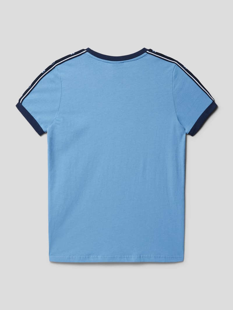 T-Shirt mit Kontraststreifen Modell 'Giovi' in bleu