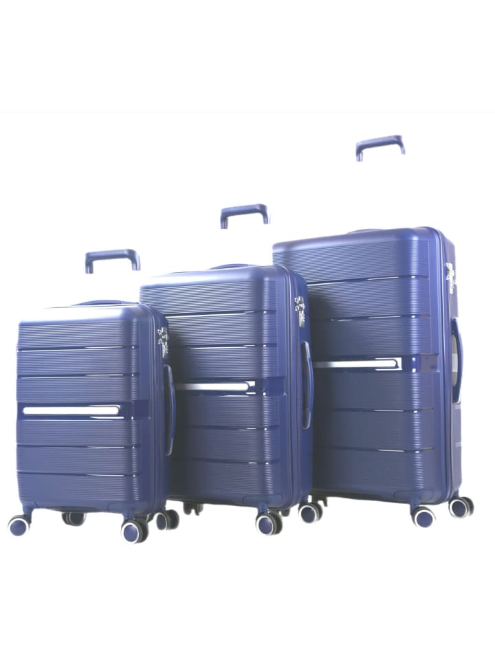 Cheffinger Reisekoffer Koffer 3 tlg Set Trolley Kofferset Handgepäck in Blau günstig kaufen onesize