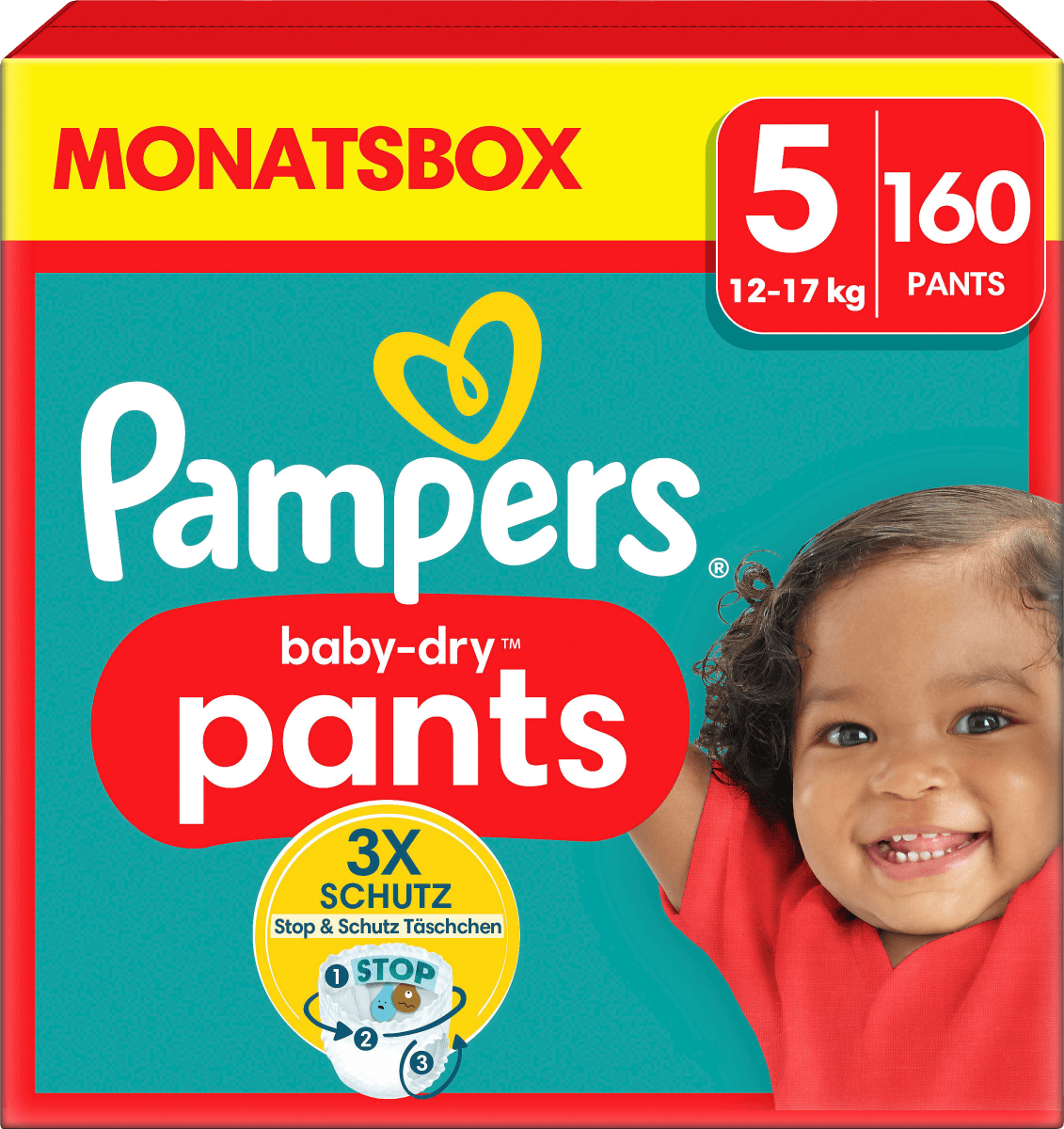Baby Pants Baby Dry Gr.5 Junior (12-17 kg), Monatsbox, 160 St