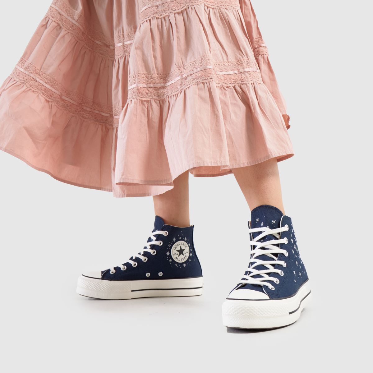 Converse – All Star – Lift – Marinblå, höga sneakers i Cosmic-modell
