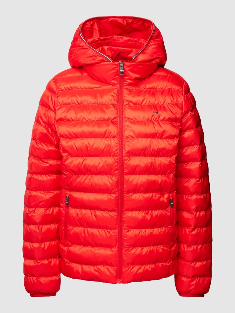 Steppjacke mit Kapuze in rot