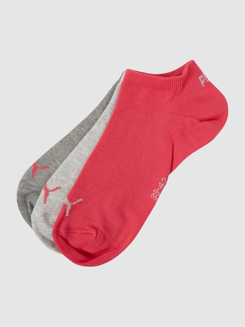 Sneakersocken mit Label-Details im 3er-Pack in pink