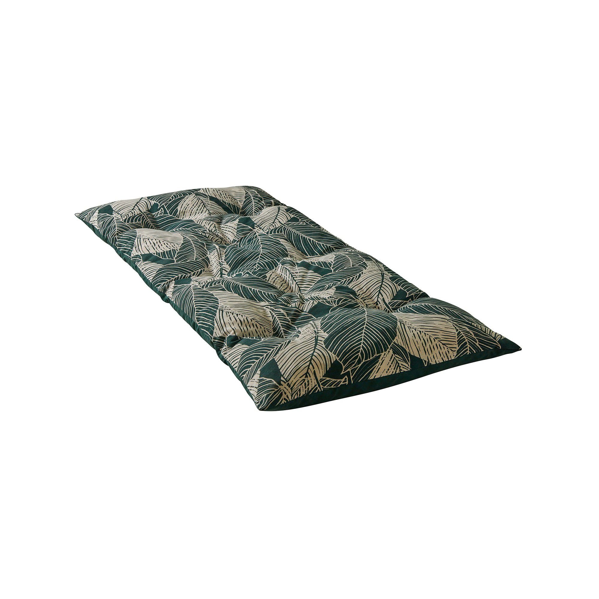 Long coussin déco coton imprimé feuillage