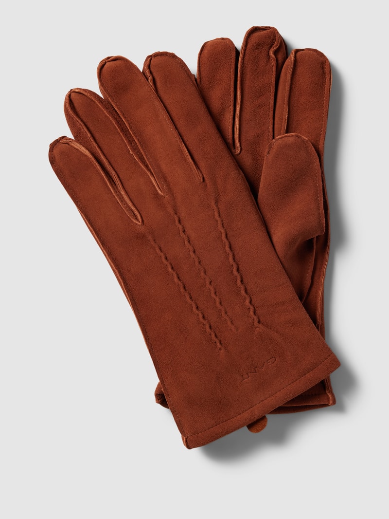 Handschuhe mit Label-Detail in cognac