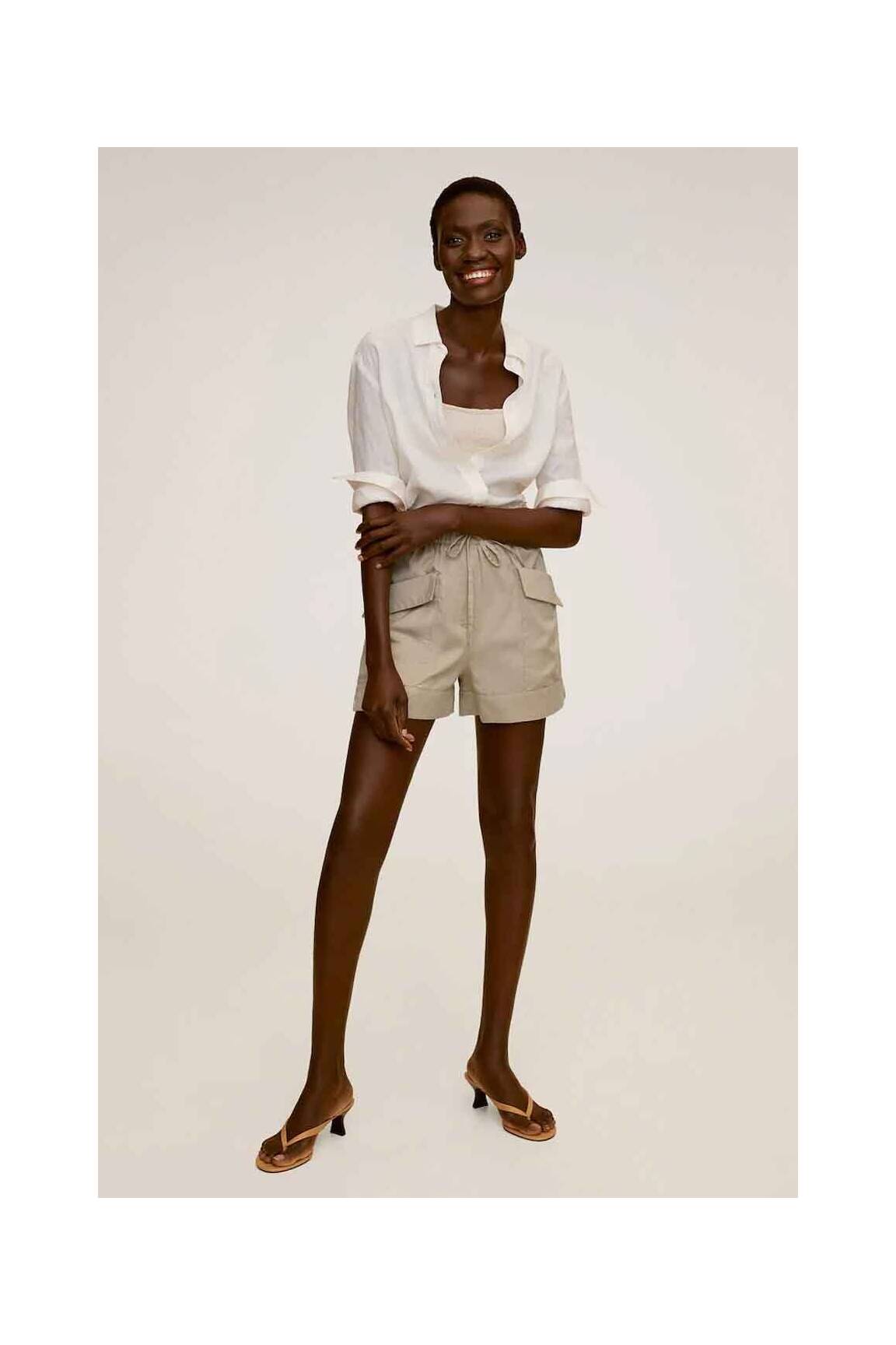 Mango Shorts 1 Femme couleur gris