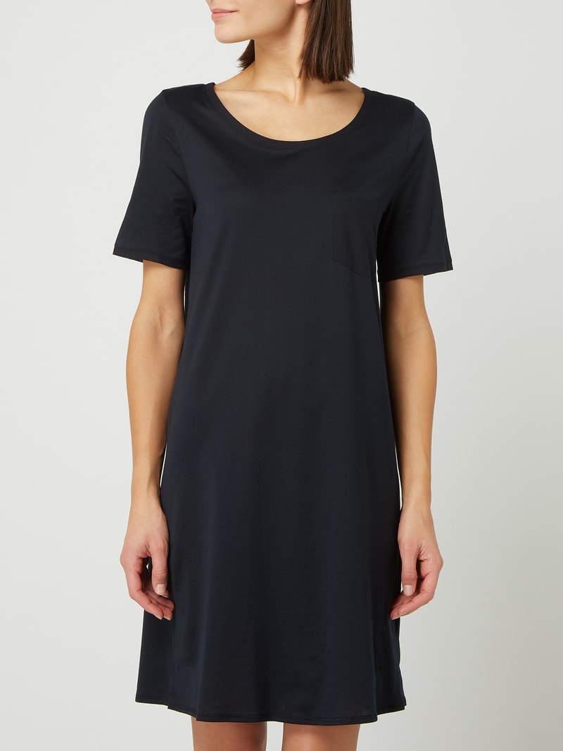 Nachthemd aus Baumwolle Modell Cotton Deluxe in schwarz