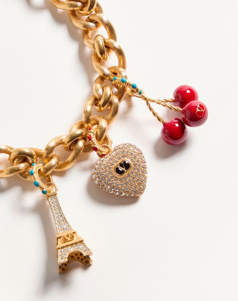 Chez Valentino halskæde i metal, emalje og Swarovski®-krystaller