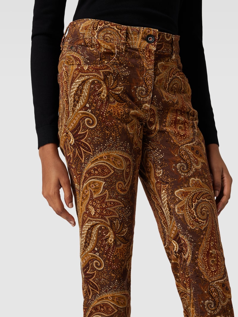 Hose mit Paisley-Muster Modell 'CORA' in hellbraun