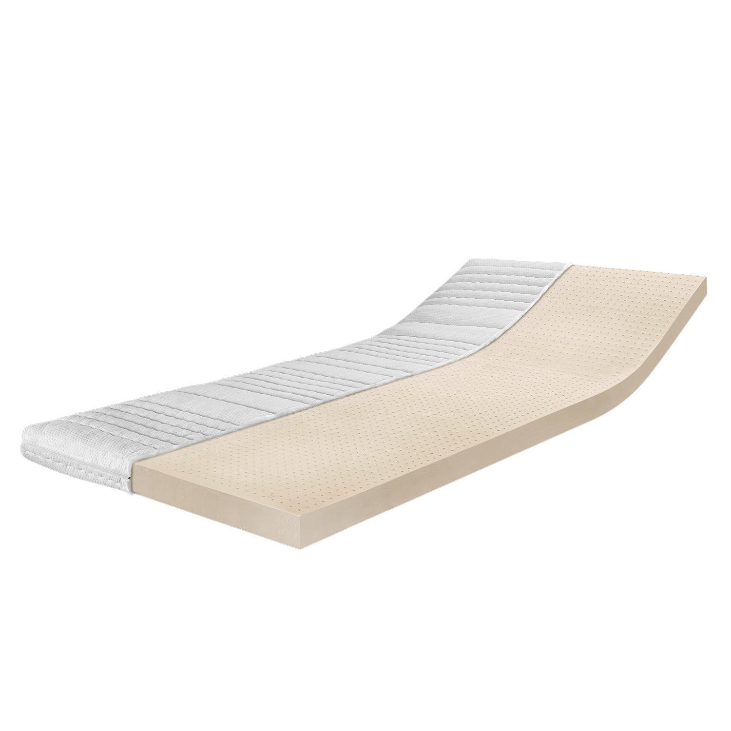 Matratzenauflage Latextopper Natura-LUX H2/3 (RG 75) 80 x 200 ... RAVENSBERGER Matratzen, 80x200 cm mit Baumwoll-Doppeltuch-Bezug