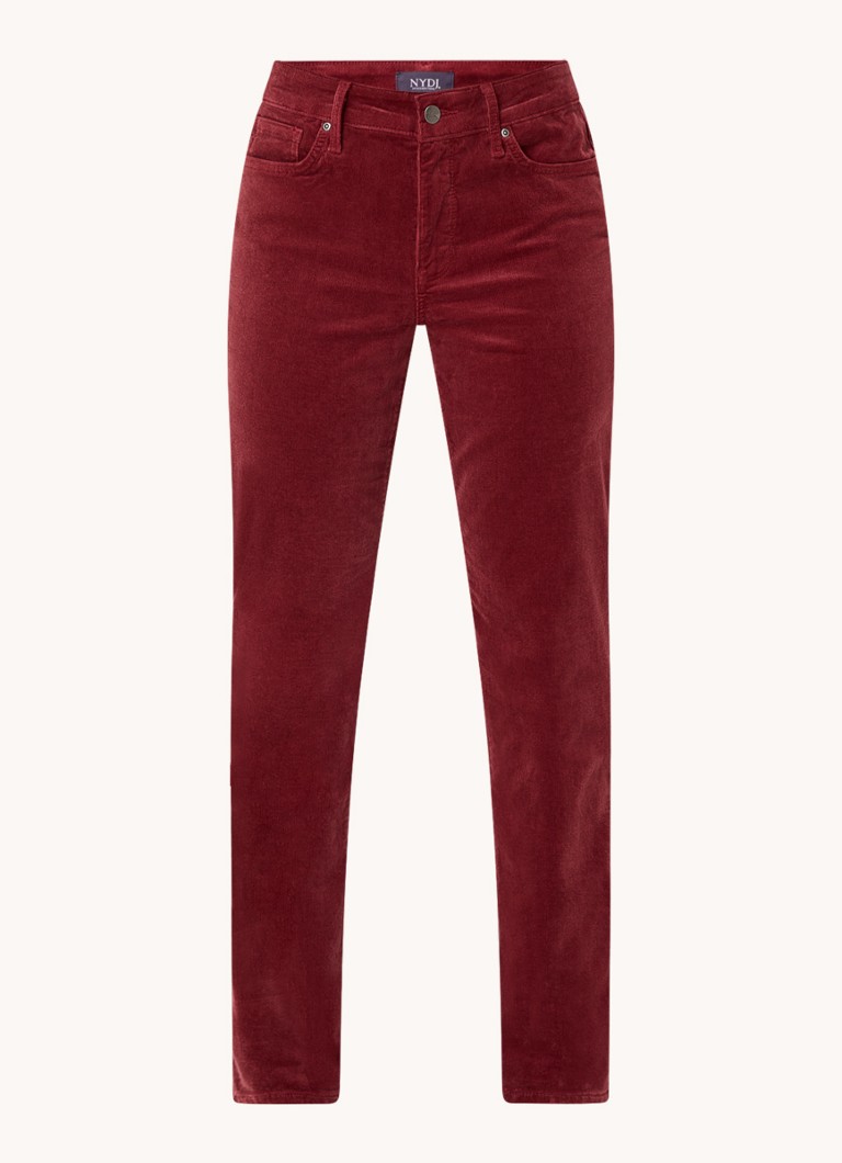 Pantaloni chino NYDJ Marilyn cu talie înaltă, croială dreaptă, din cordură elastică