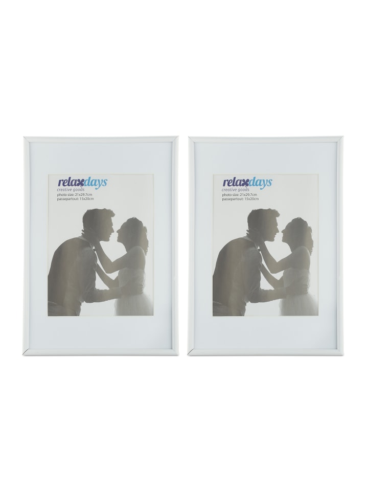 relaxdays 2x Bilderrahmen A4 in Weiß günstig kaufen onesize