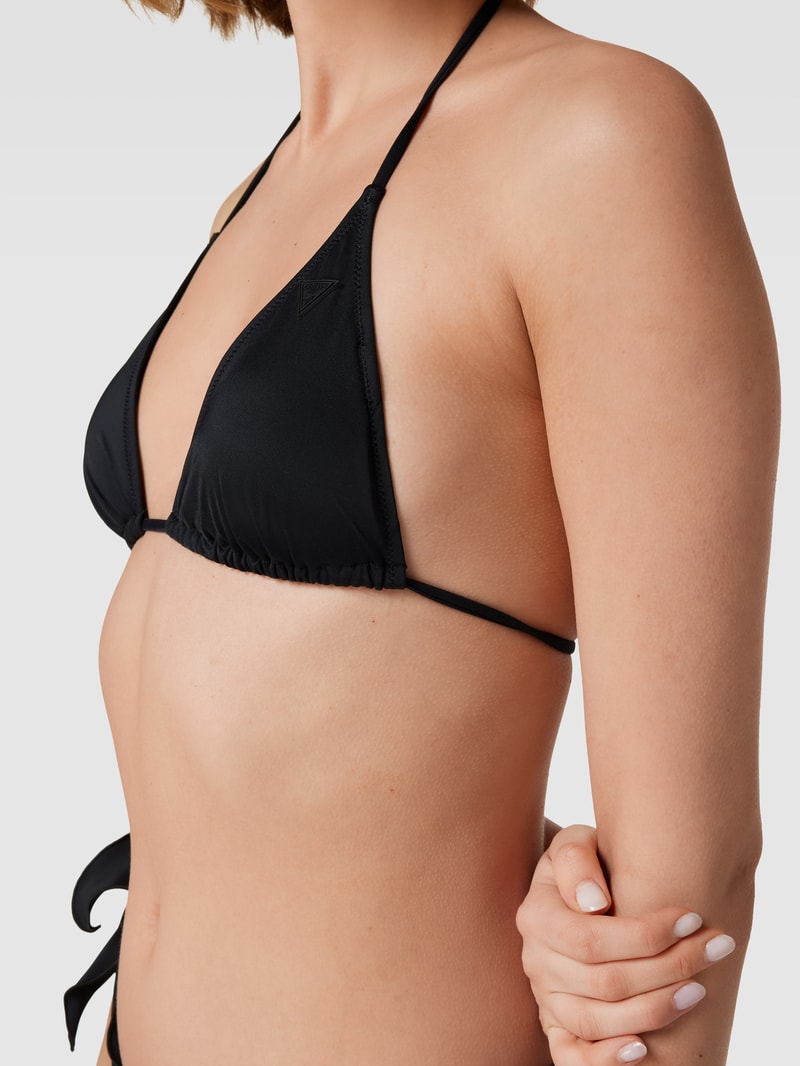 Bikini-Oberteil mit Spaghettiträger in schwarz